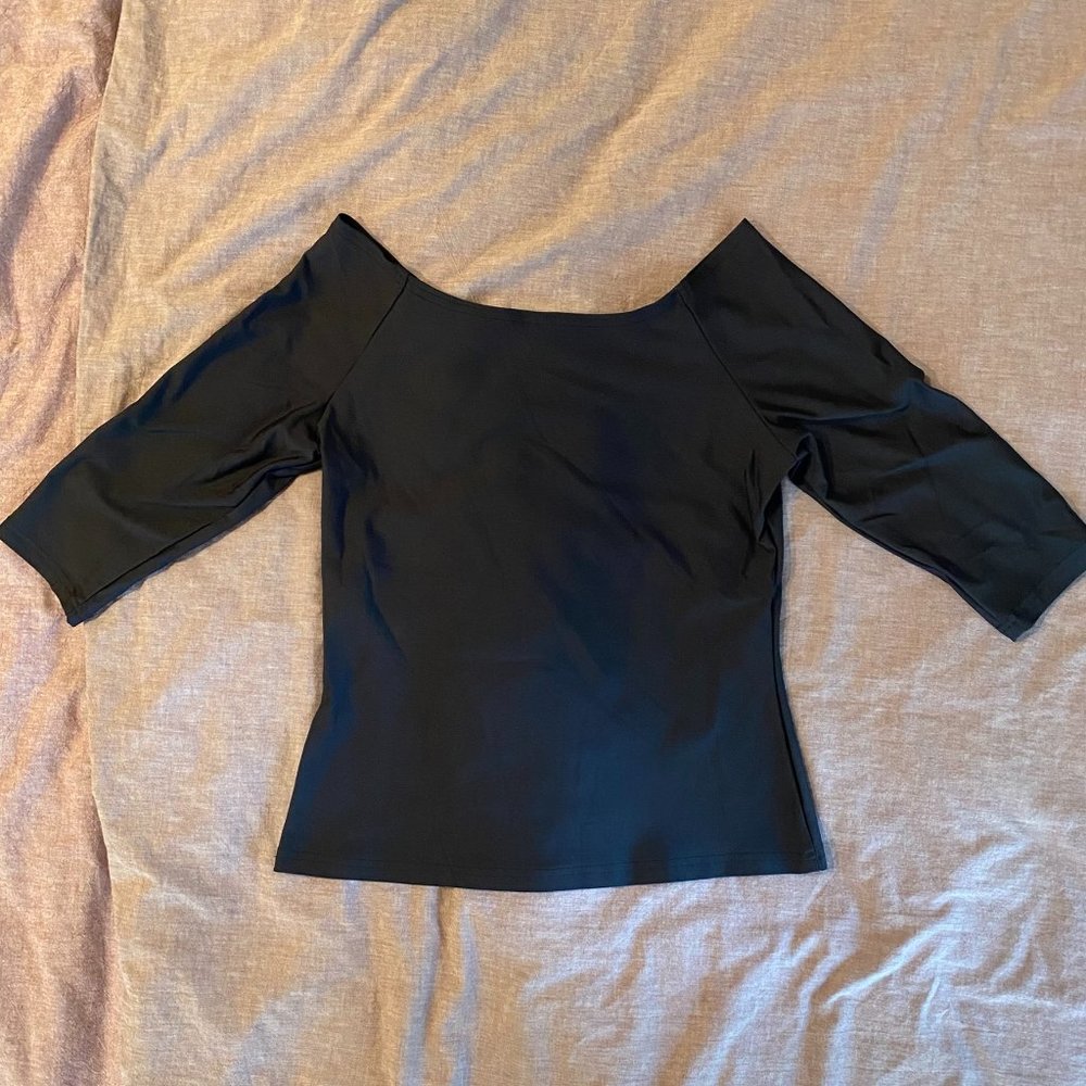 BlackMilk Matte 3/4 Sleeve Off the Shoulder Top Limited - Picture 4 of 7
